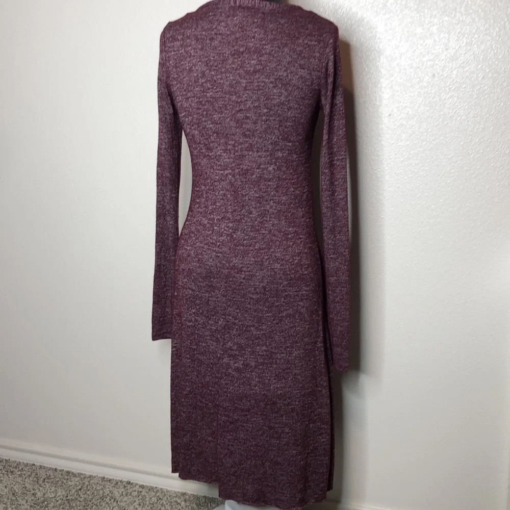 Aeropostale Cardigan Burgundy Marled Button Down Longline Duster Size XS - Picture 4 of 11
